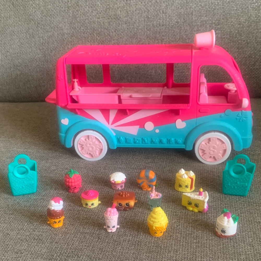 Shopkins Pink & Teal Ice Cream Truck Vehicle Playset with Accessories - Picture 2 of 11